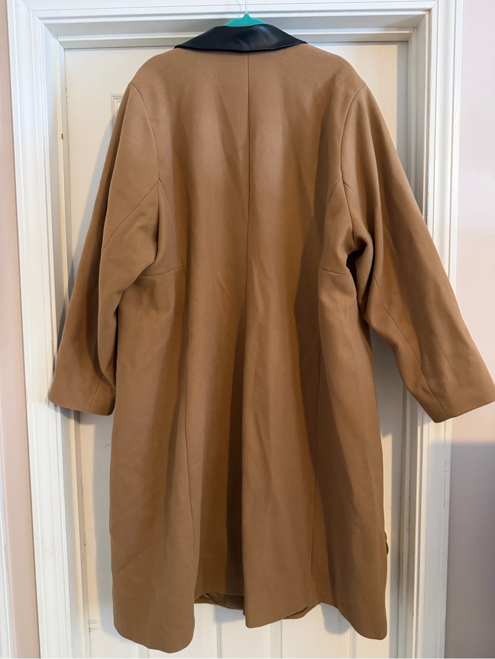 Torrid Tan Longline Coat with Faux Leather Collar - Picture 5 of 8